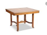 an image of a wooden table with a square top on a white background