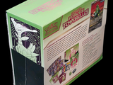 a green box with a picture of a cat inside of it