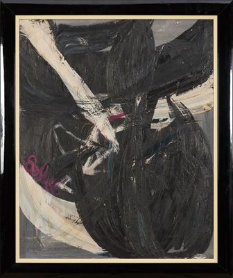 Masae Bessho (1945-1998) Composition 1983 Huile sur toile si…