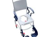a close up of a toilet with a seat and foot rest