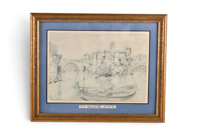une image représentant un dessin d'un bateau dans l'eau