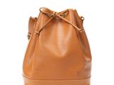 Sac seau Louis Vuitton en cuir Epi marron