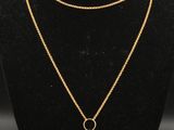 un collier en or avec un médaillon en pendentif sur un mannequin noir