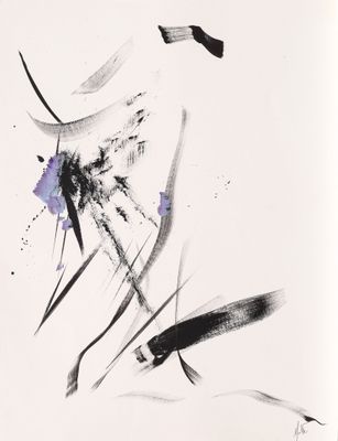 peinture représentant une image en noir et blanc d'un oiseau volant dans le ciel