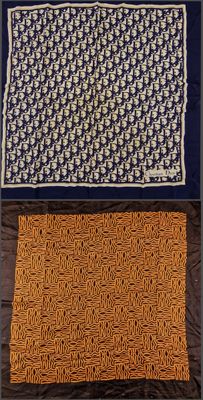 trois photos différentes d'un lit recouvert d'une couverture marron et bleue