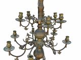 an image of a chandelier made of brass and glass