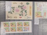 a picture of a collection of stamps and a picture of a rose