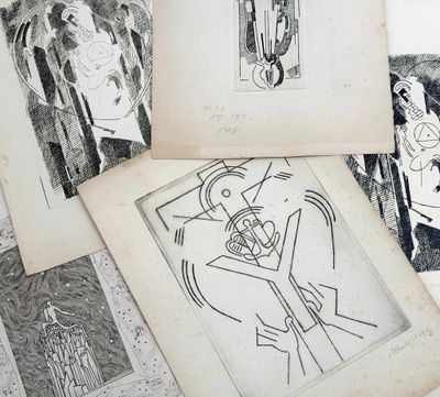 many drawings of people on the pages of a book