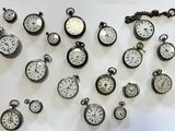 a lot of clocks that are on the table