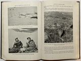 an open book with pictures of people and animals in it