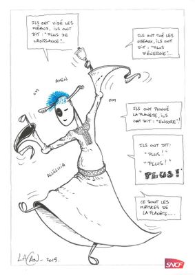 Muriel Lacan - "Avertissement" - Dessin original sur feuille…