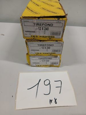 Lot de 3 boîtes de tirefonds Ø12 x 240 mm, articles neufs.