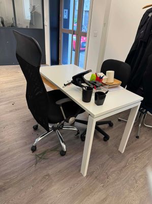 3 Tables de bureau stratifiée blanche double poste de travai…