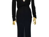 an image of a mannequin wearing a black dress