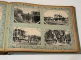 an open book with pictures of a house on it