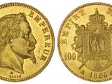 une pièce d'or « sovereign » à l'effigie d'un homme coiffé d'une couronne