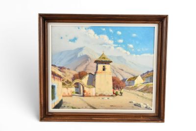SIMON MARTIN (XXème). Vue de la première église Jésuite d'ar…