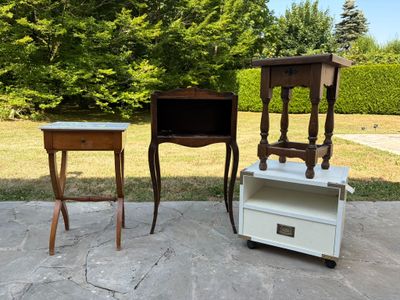 two chairs and a table on the patio