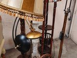 a lamp that is on top of a table