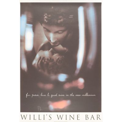 Willi's Wine Bar" [Kiss]. Affiche ornementale Lithographie