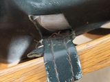 a black bag that has a small insect on it