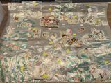a lot of stickers that are on the table