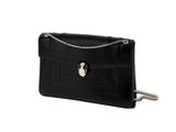 black leather shoulder bag with chain strap