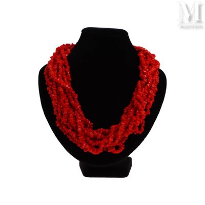 Colliers corail Lot de deux colliers de corail dont: - Photo 1