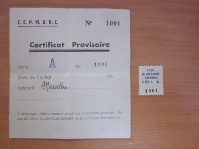 Une pochette avec un TP provisoire de la libération de Clerm… - Photo 1