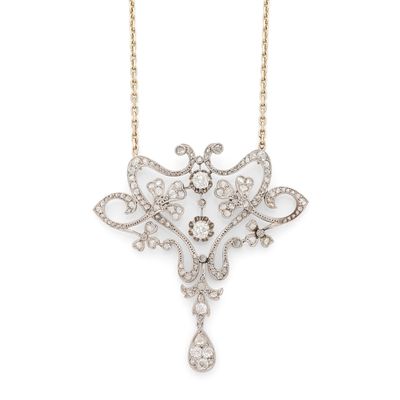 Collier “Guirlande” Diamants taille ancienne et diamants tai… - Photo 1