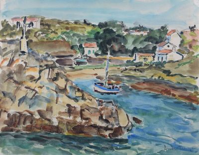 André FRAYE (1887-1963) "Marines en Bretagne"