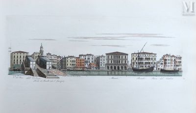 une photo d'un dessin représentant une ville au bord de l'eau