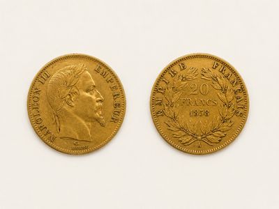 deux souverains en or, dont l'un est orné d'une couronne et l'autre d'une couronne