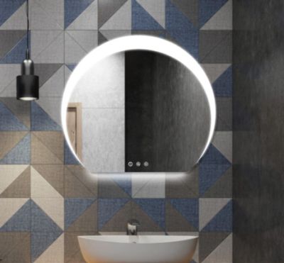 Miroir MOON PRADEL, rond avec base plate, éclairage LED et a…