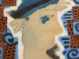 painting of a woman with a hat and a zebra print
