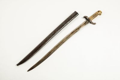 Baïonnette 1842 sans marquage, avec son fourreau, traces de … - Photo 1