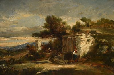 Honore BOZE (1830-1908) Femme à la fontaine
