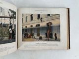 a book opened to show a picture of a man on a ladder