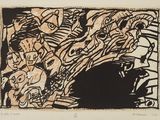 une image d'un dessin en noir et blanc d'un groupe de personnes