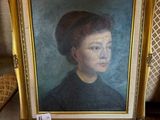 un tableau représentant une femme assise sur une chaise à côté d'une autre chaise