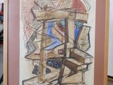 a picture of a picture of a painting on a easel