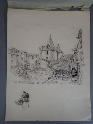 Paul Adrien BOUROUX (1878-1967), "Vue du château des Eschard…