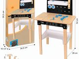 a picture of a toy kitchen set with a sink and stove