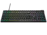 un gros plan d'un clavier sur fond blanc