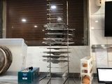a picture of a kitchen with a lot of food on the counter