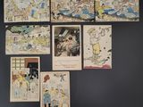 a lot of old comic books on the wall