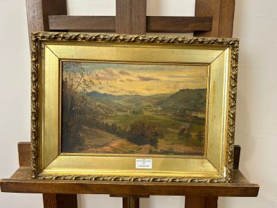 a picture of a picture of a painting on a easel