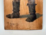 a picture of a painting of a pair of boots