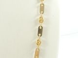 gold chain necklace with square links and square beads