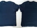 two t - shirts with zippers on the front and back of them